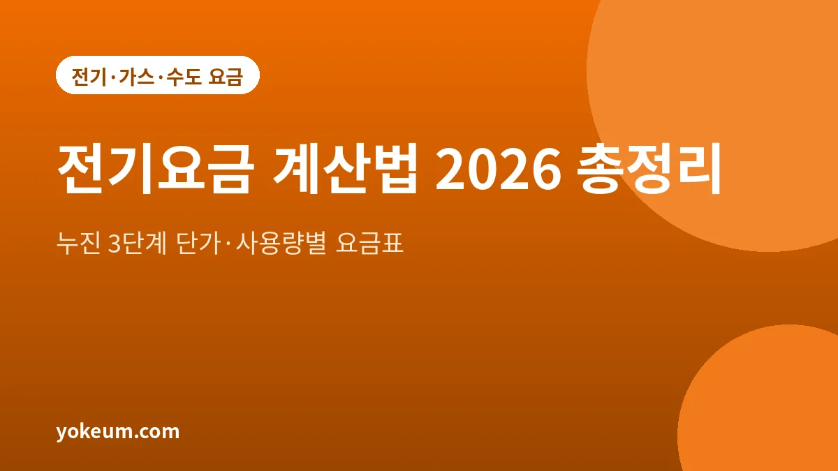 2026년 주택용 전기요금 계산법과 누진제 구간별 단가를 정리한 대표 그림